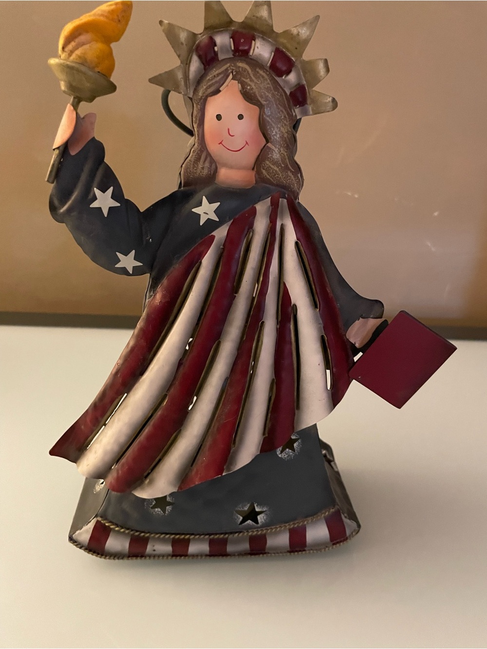 Home Interiors Patriotic Statue of Liberty Decorative Candle Holder Figurine